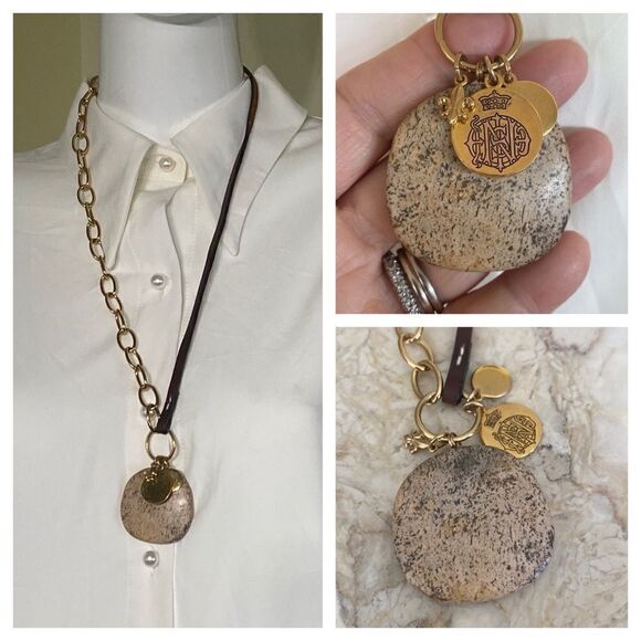 Club Monaco Mixed Media Harrods Knightsbridge NSEW Necklace - Picture 1 of 13